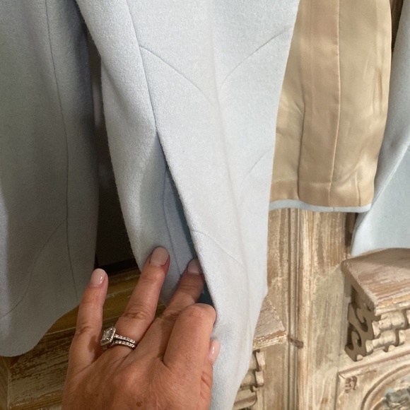 Rena Lange Wool Coat Light Blue sz 14 S-M - Picture 10 of 10